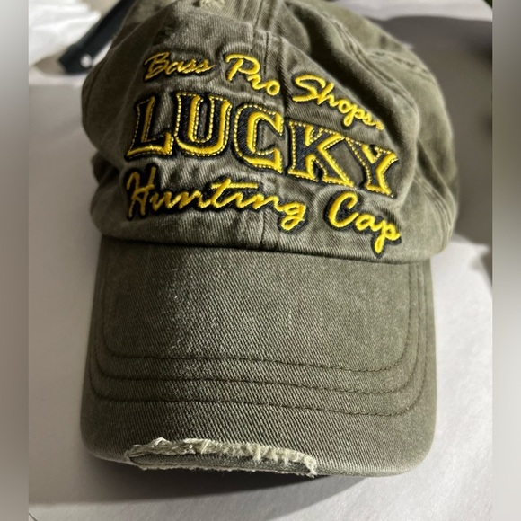 Bass Pro Shops Green Lucky distressed Hunting Camping outdoor hat Cap - Picture 2 of 5